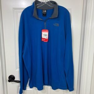 NWT The North Face Fleece 1/4 Zip Pullover Blue/Gray Men’s XXL